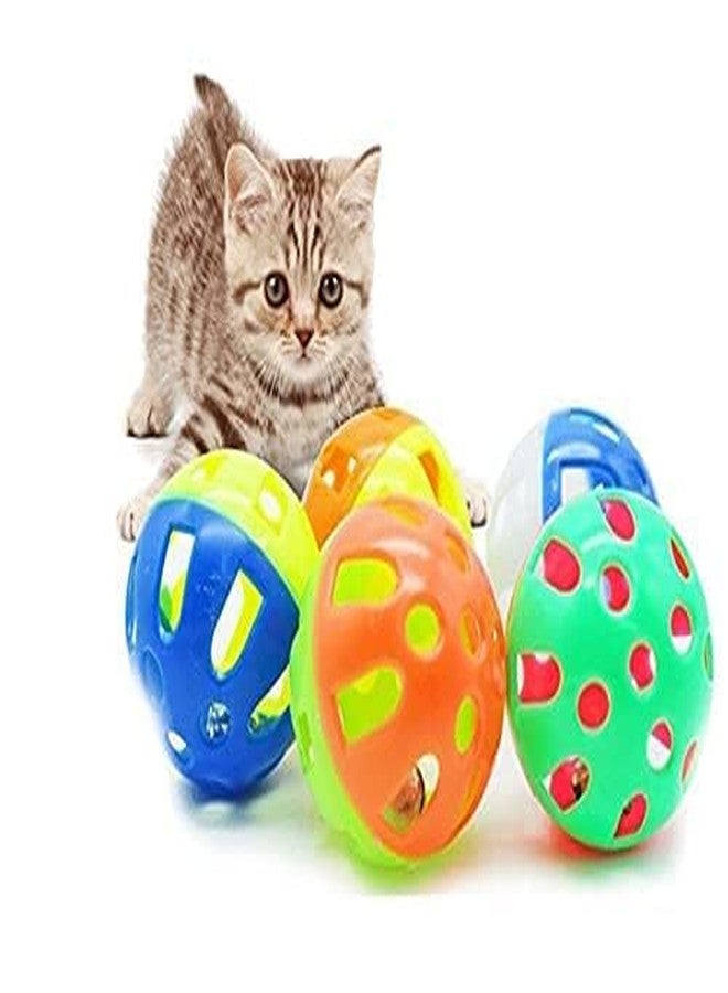 KittuPet لعبة KittuPet Jingle Ball للقطط والقطط الصغيرة، قطعتان من كرات بلاستيكية نابضة بالحيوية مع جرس، لون عشوائي - Image 5